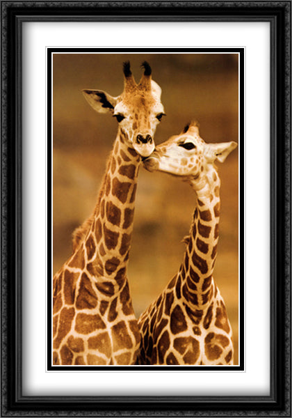 First Love 28x40 Black Ornate Wood Framed Art Print Poster with Double Matting