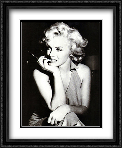 Marilyn Monroe, 1952 28x34 Black Ornate Wood Framed Art Print Poster with Double Matting