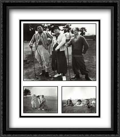 Three Stooges Golf with Your Friends 28x32 Black Ornate Wood Framed Art Print Poster with Double Matting