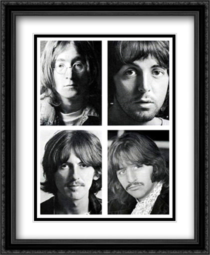 Beatles: White Album 28x36 Black Ornate Wood Framed Art Print Poster with Double Matting