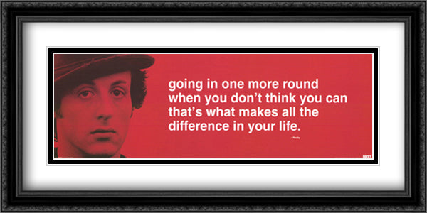 Rocky - one more round (horizontal) 40x16 Black Ornate Wood Framed Movie Poster with Double Matting