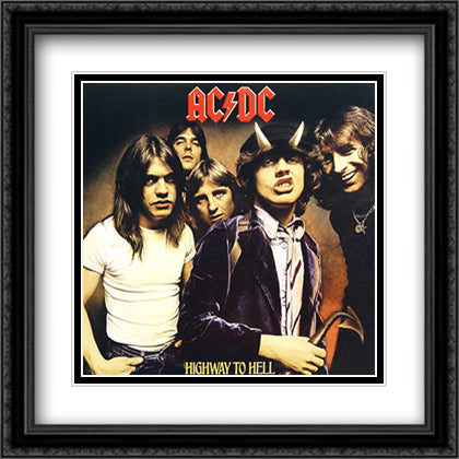 AC/DC - Highway To Hell 28x28 Black Ornate Wood Framed Art Print Poster with Double Matting