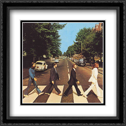 Beatles - Abbey Road 28x28 Black Ornate Wood Framed Art Print Poster with Double Matting