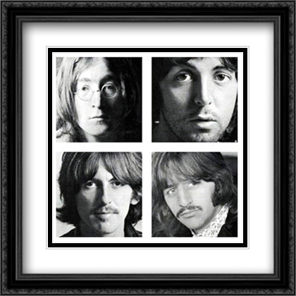 Beatles - White Album 28x28 Black Ornate Wood Framed Art Print Poster with Double Matting