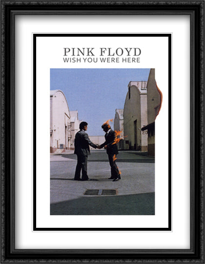 Pink Floyd - Wish You Were Here* 28x40 Black Ornate Wood Framed Art Print Poster with Double Matting