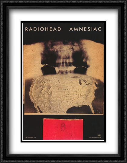 Radiohead - Amnesiac 28x40 Black Ornate Wood Framed Art Print Poster with Double Matting