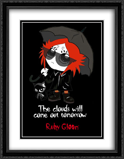 Ruby Gloom-The Clouds 28x40 Black Ornate Wood Framed Art Print Poster with Double Matting