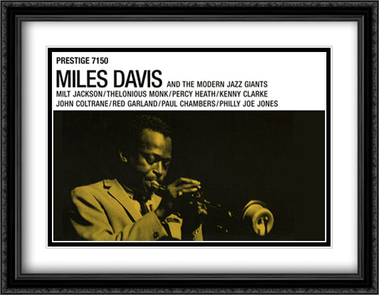 Miles Davis: Prestige 28x40 Black Ornate Wood Framed Art Print Poster with Double Matting