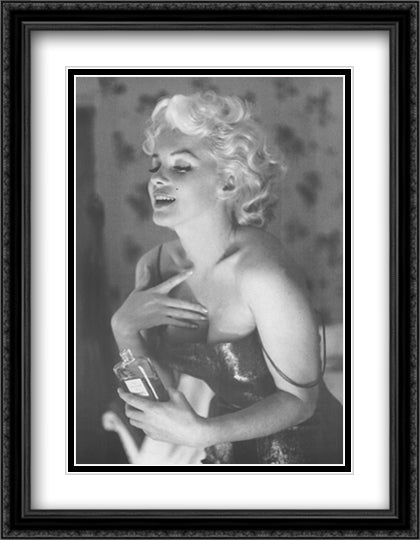 Maryilyn Monroe 28x36 Black Ornate Wood Framed Art Print Poster with Double Matting