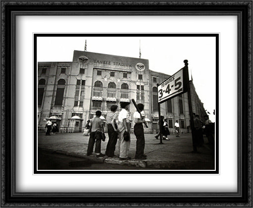 Yankee Boys 34x28 Black Ornate Wood Framed Art Print Poster with Double Matting