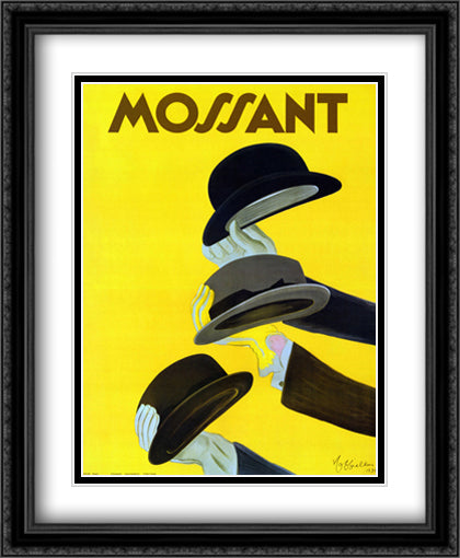 Mossant, 1938 28x36 Black Ornate Wood Framed Art Print Poster with Double Matting by Cappiello, Leonetto