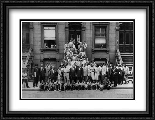 Jazz Portrait - Harlem, 1958 28x39 Black Ornate Wood Framed Art Print Poster with Double Matting by Kane, Art