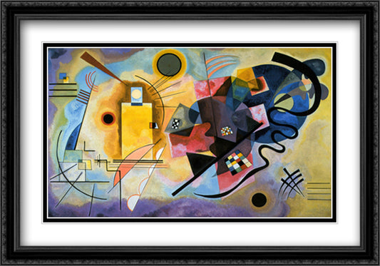 Yellow, Red, Blue, 1925 40x28 Black Ornate Wood Framed Art Print Poster with Double Matting by Kandinsky, Wassily