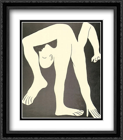 L'Acrobate, 1930 28x32 Black Ornate Wood Framed Art Print Poster with Double Matting by Picasso, Pablo