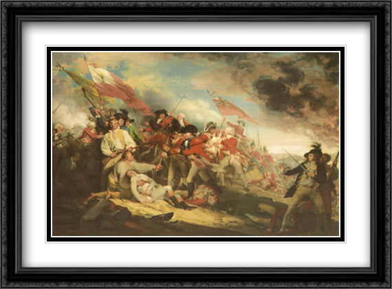 The Death of General Warren at the Battle of Bunker's Hill, 17 June 1775 38x28 Black Ornate Wood Framed Art Print Poster with Double Matting by Trumbull, John
