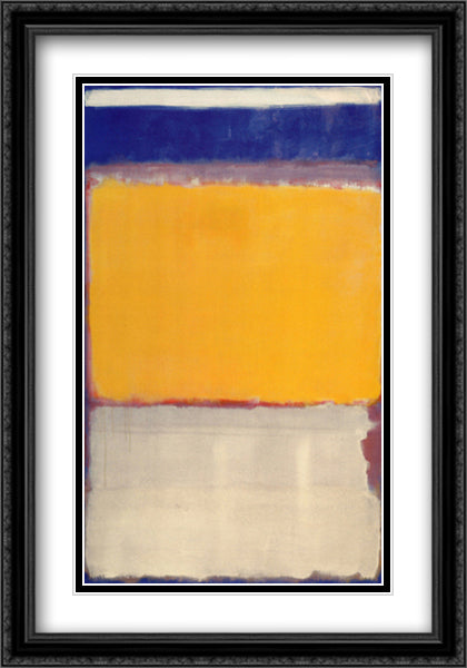 Number 10, 1950 28x40 Black Ornate Wood Framed Art Print Poster with Double Matting by Rothko, Mark