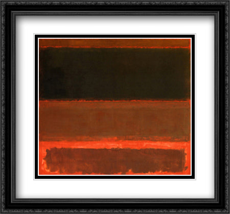 Four Darks in Red, 1958 30x28 Black Ornate Wood Framed Art Print Poster with Double Matting by Rothko, Mark