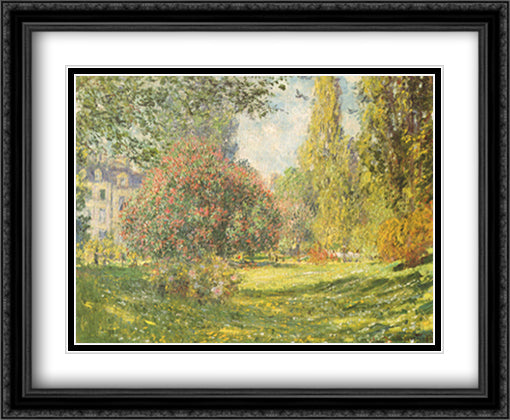 Parc Monceau 34x28 Black Ornate Wood Framed Art Print Poster with Double Matting by Monet, Claude