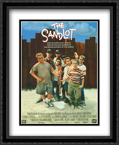 The Sandlot 28x34 Black Ornate Wood Framed Movie Poster with Double Matting
