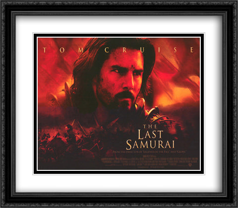 The Last Samurai 28x28 Black Ornate Wood Framed Movie Poster with Double Matting