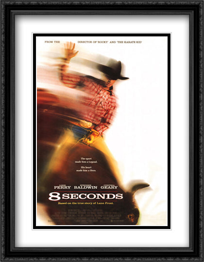 8 Seconds 28x36 Black Ornate Wood Framed Movie Poster with Double Matting