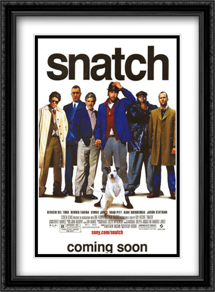 Snatch 28x38 Black Ornate Wood Framed Movie Poster with Double Matting