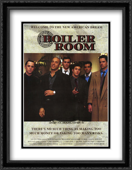 Boiler Room 28x36 Black Ornate Wood Framed Movie Poster with Double Matting