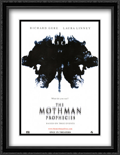 The Mothman Prophecies 28x36 Black Ornate Wood Framed Movie Poster with Double Matting