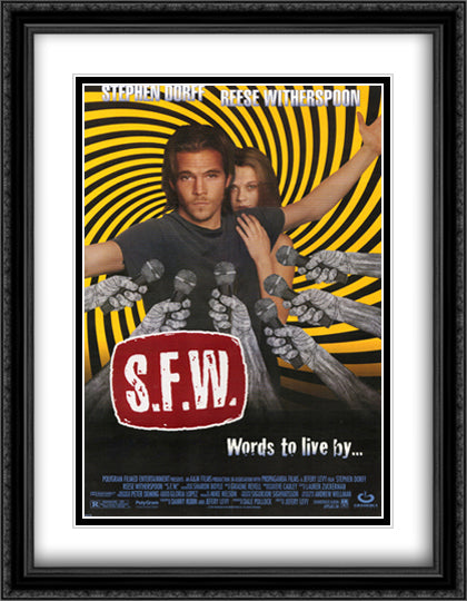 S.F.W. 28x36 Black Ornate Wood Framed Movie Poster with Double Matting