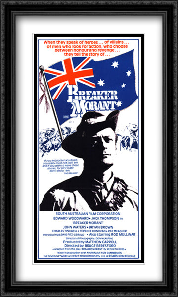 Breaker Morant 24x40 Black Ornate Wood Framed Movie Poster with Double Matting