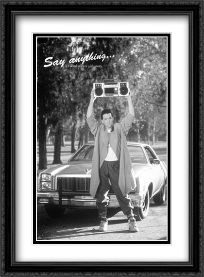 Say Anything 28x38 Black Ornate Wood Framed Movie Poster with Double Matting