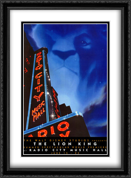 Lion King, The (Stage Play) 28x38 Black Ornate Wood Framed Movie Poster with Double Matting