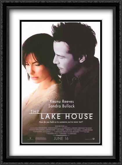 The Lake House 28x38 Black Ornate Wood Framed Movie Poster with Double Matting