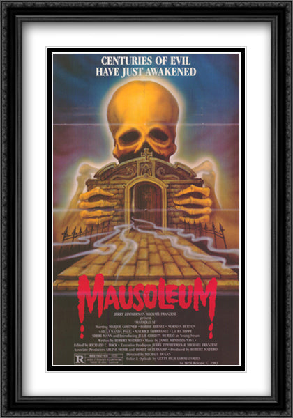 Mausoleum 28x40 Black Ornate Wood Framed Movie Poster with Double Matting