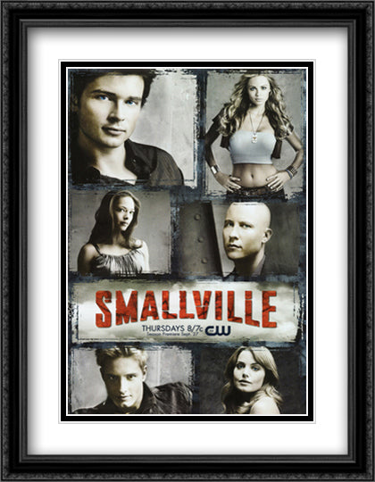 Smallville 28x36 Black Ornate Wood Framed Movie Poster with Double Matting