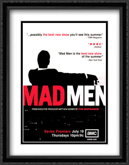Mad Men 28x36 Black Ornate Wood Framed Movie Poster with Double Matting