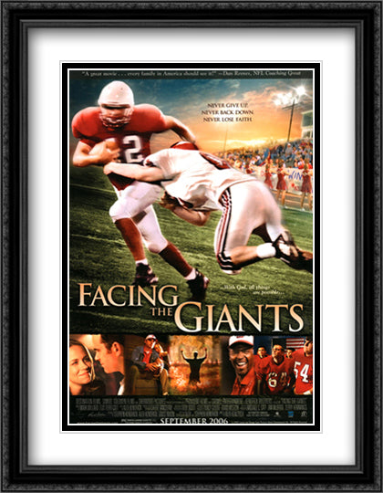 Facing the Giants 28x36 Black Ornate Wood Framed Movie Poster with Double Matting