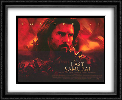 The Last Samurai 34x28 Black Ornate Wood Framed Movie Poster with Double Matting