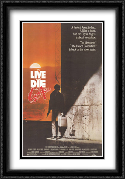 to Live and Die in La 28x40 Black Ornate Wood Framed Movie Poster with Double Matting