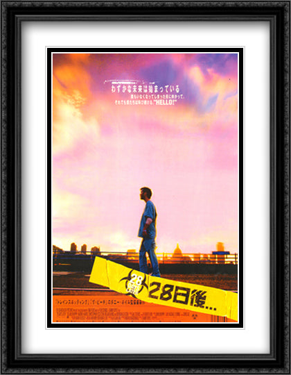 28 Days Later 28x36 Black Ornate Wood Framed Movie Poster with Double Matting