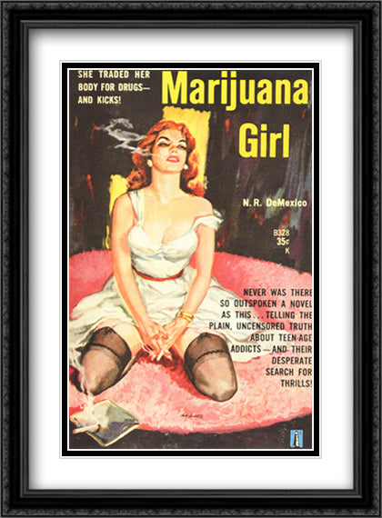 Marijuana Girl 28x38 Black Ornate Wood Framed Movie Poster with Double Matting