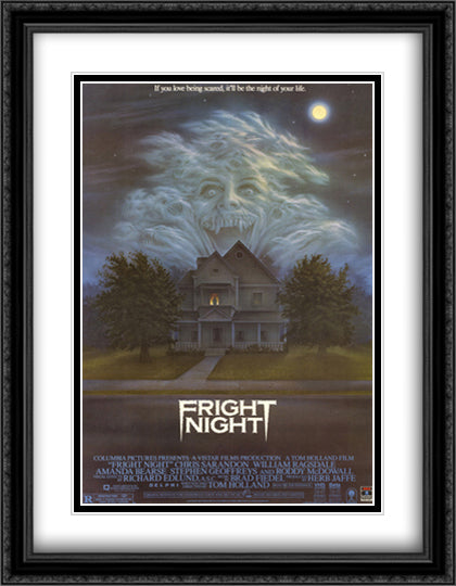Fright Night 28x36 Black Ornate Wood Framed Movie Poster with Double Matting