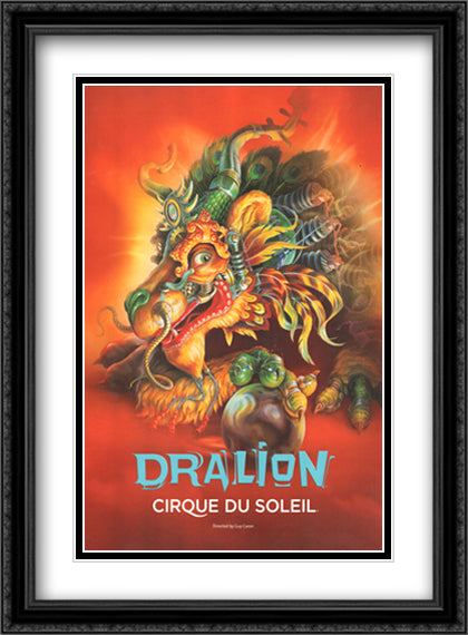 Cirque du Soleil - Dralion 28x38 Black Ornate Wood Framed Movie Poster with Double Matting