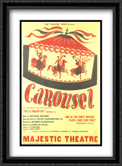 Carousel (Broadway) 28x38 Black Ornate Wood Framed Movie Poster with Double Matting