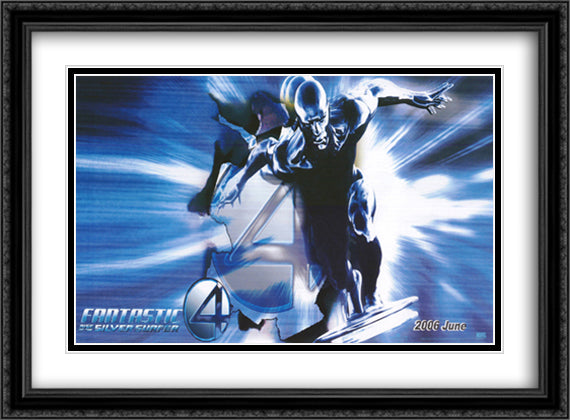 Fantastic Four: Rise of the Silver Surfer 38x28 Black Ornate Wood Framed Movie Poster with Double Matting