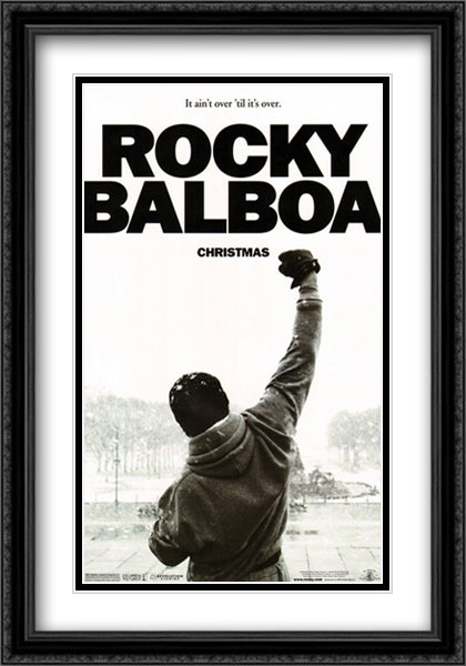 Rocky Balboa 28x40 Black Ornate Wood Framed Movie Poster with Double Matting