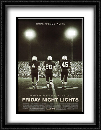Friday Night Lights 28x36 Black Ornate Wood Framed Movie Poster with Double Matting