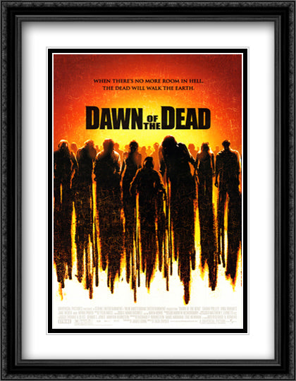Dawn of the Dead 28x36 Black Ornate Wood Framed Movie Poster with Double Matting