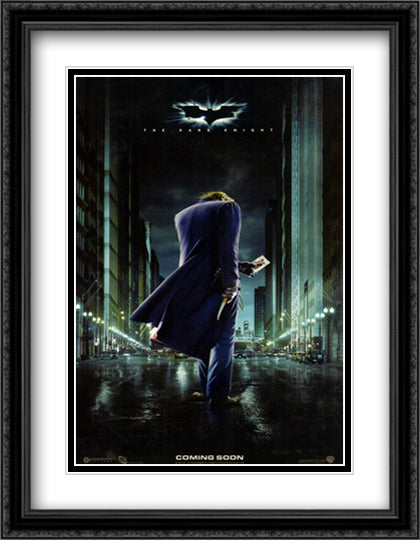 The Dark Knight 28x36 Black Ornate Wood Framed Movie Poster with Double Matting