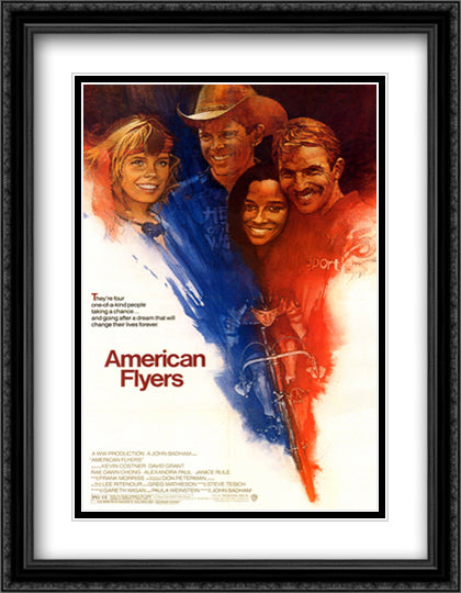 American Flyers 28x36 Black Ornate Wood Framed Movie Poster with Double Matting